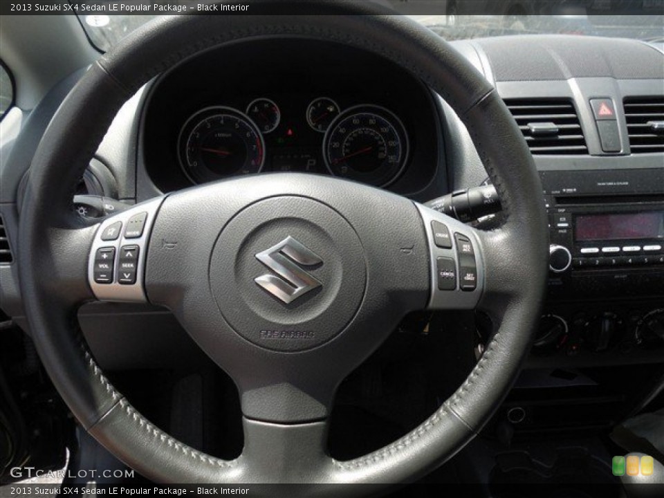 Black Interior Steering Wheel for the 2013 Suzuki SX4 Sedan LE Popular Package #92905562