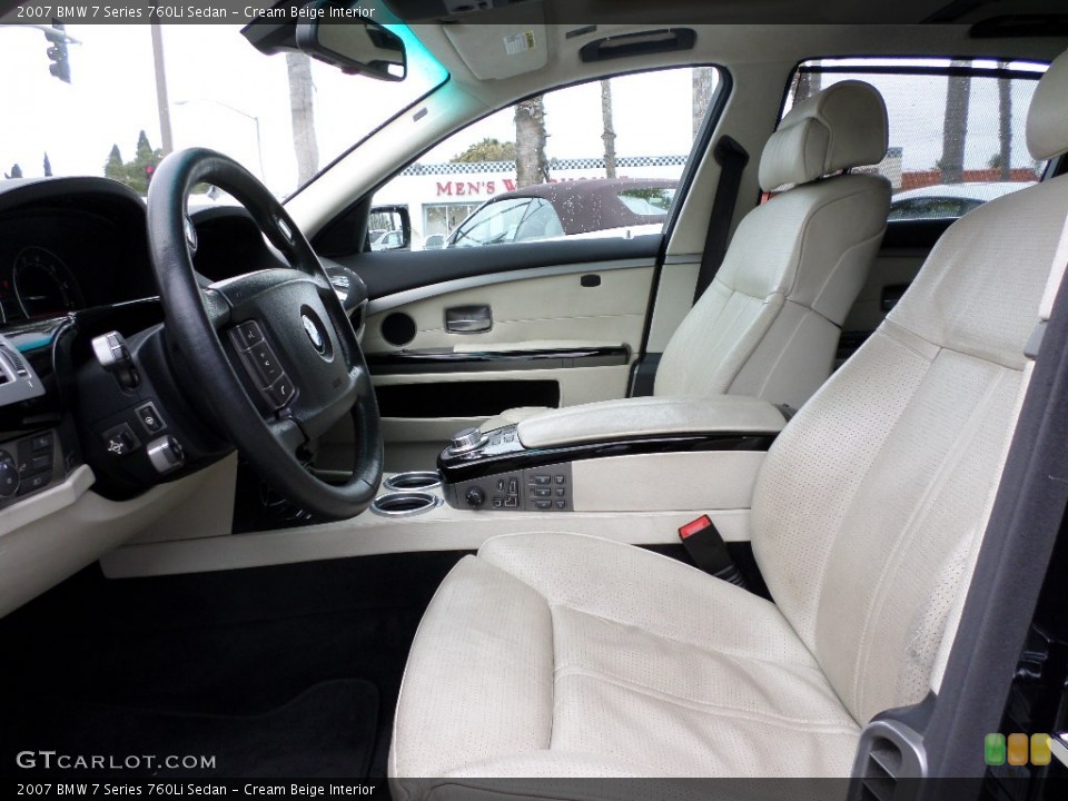 Cream Beige Interior Front Seat for the 2007 BMW 7 Series 760Li Sedan #92930629