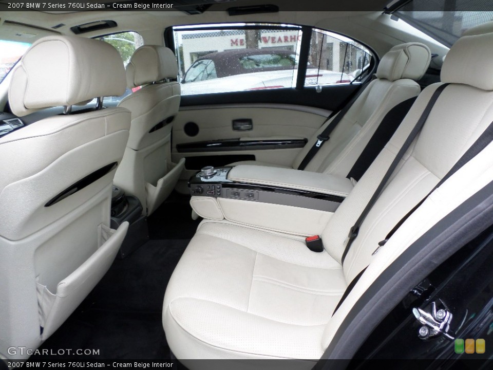 Cream Beige Interior Rear Seat for the 2007 BMW 7 Series 760Li Sedan #92930644