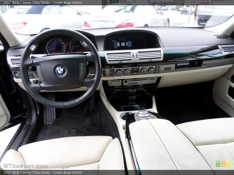 Cream Beige Interior Dashboard for the 2007 BMW 7 Series 760Li Sedan #92930668