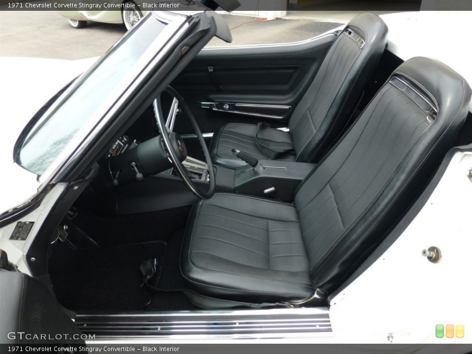 Black Interior Front Seat for the 1971 Chevrolet Corvette Stingray Convertible #92931187
