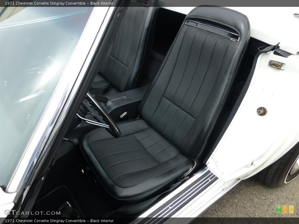 Black Interior Front Seat for the 1971 Chevrolet Corvette Stingray Convertible #92931205