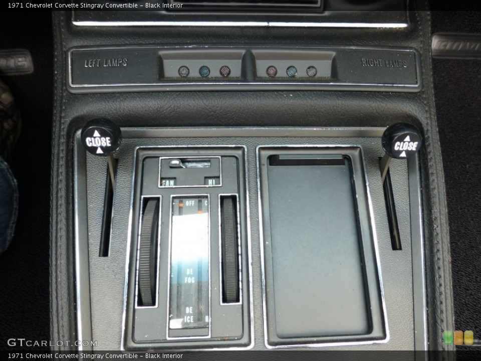 Black Interior Controls for the 1971 Chevrolet Corvette Stingray Convertible #92931283