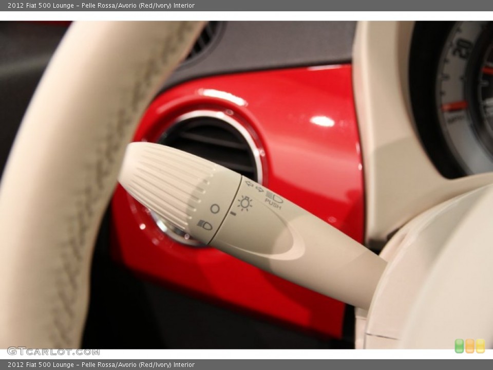 Pelle Rossa/Avorio (Red/Ivory) Interior Controls for the 2012 Fiat 500 Lounge #92965553