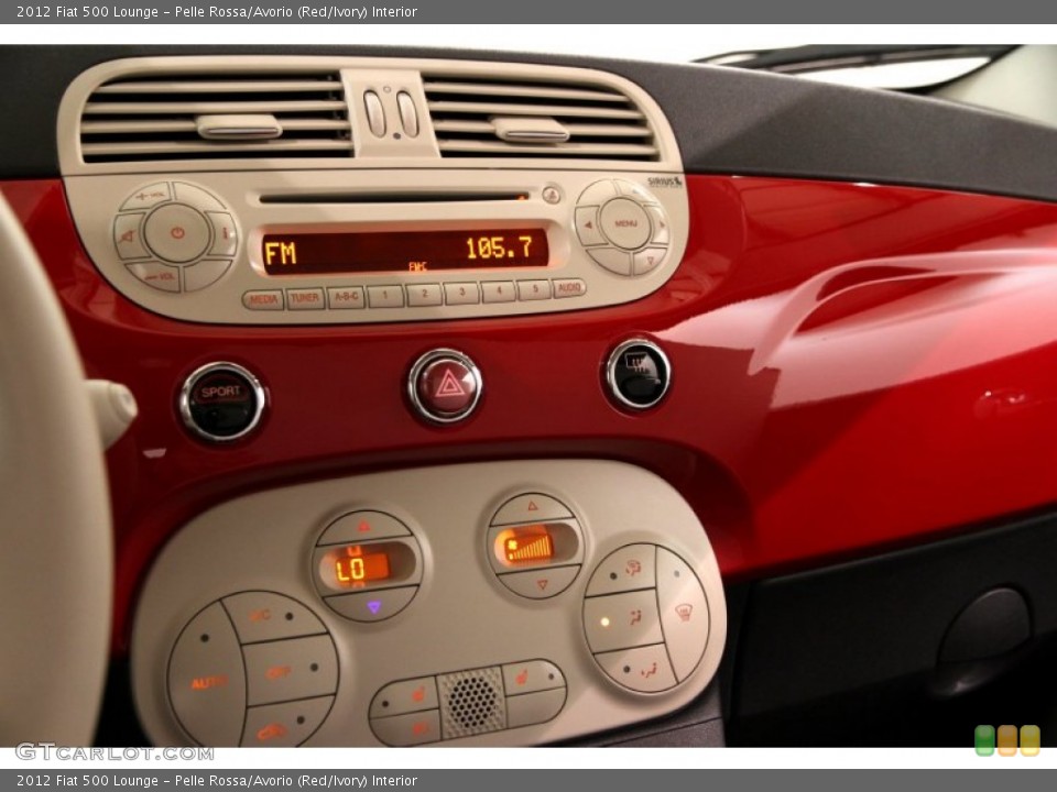 Pelle Rossa/Avorio (Red/Ivory) Interior Controls for the 2012 Fiat 500 Lounge #92965610