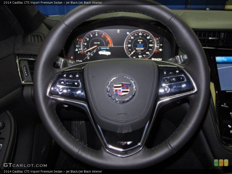 Jet Black/Jet Black Interior Steering Wheel for the 2014 Cadillac CTS Vsport Premium Sedan #92966711