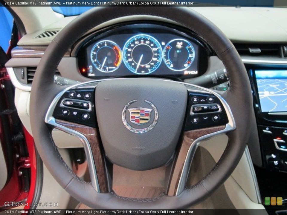 Platinum Very Light Platinum/Dark Urban/Cocoa Opus Full Leather Interior Steering Wheel for the 2014 Cadillac XTS Platinum AWD #92970919