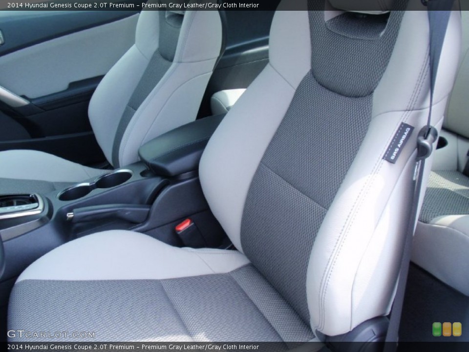 Premium Gray Leather/Gray Cloth Interior Front Seat for the 2014 Hyundai Genesis Coupe 2.0T Premium #92986553