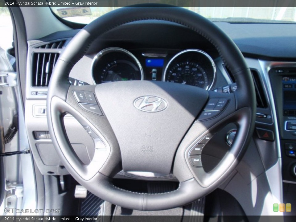 Gray Interior Steering Wheel for the 2014 Hyundai Sonata Hybrid Limited #92988191
