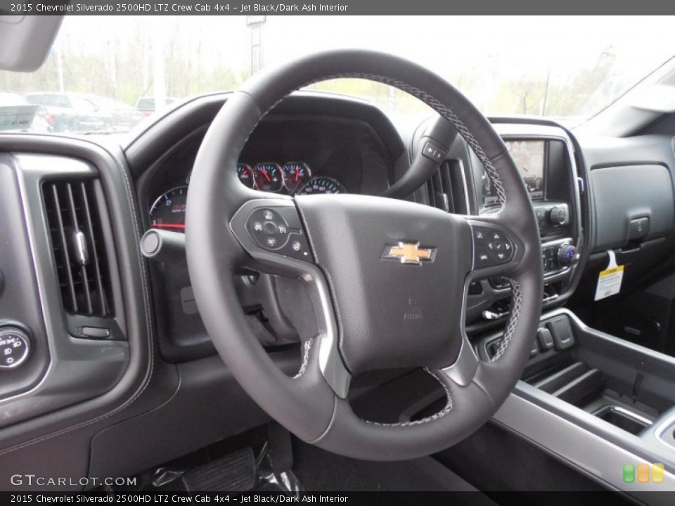 Jet Black/Dark Ash Interior Steering Wheel for the 2015 Chevrolet Silverado 2500HD LTZ Crew Cab 4x4 #92992038