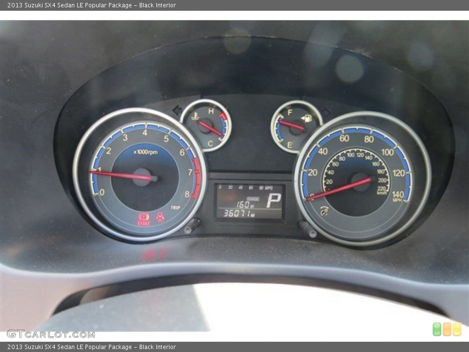 Black Interior Gauges for the 2013 Suzuki SX4 Sedan LE Popular Package #93007656