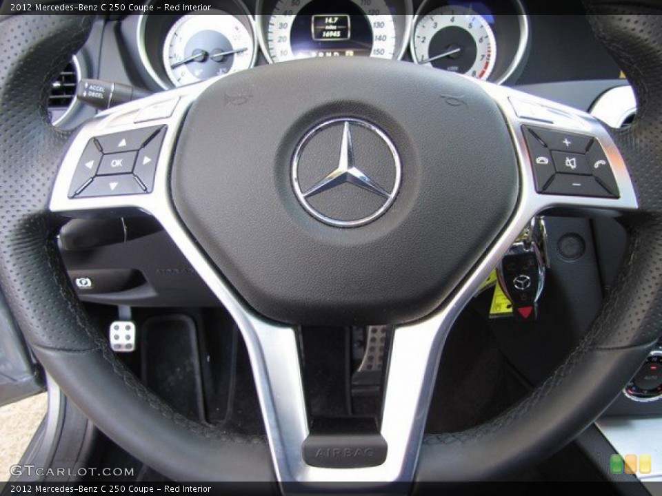 Red Interior Steering Wheel for the 2012 Mercedes-Benz C 250 Coupe #93021588