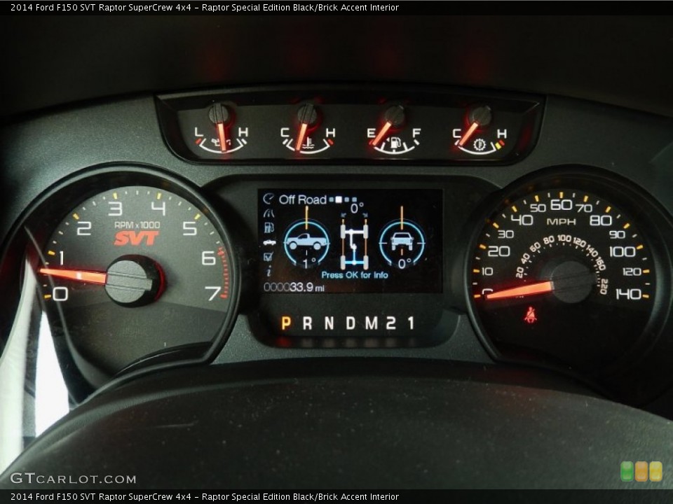 Raptor Special Edition Black/Brick Accent Interior Gauges for the 2014 Ford F150 SVT Raptor SuperCrew 4x4 #93044521