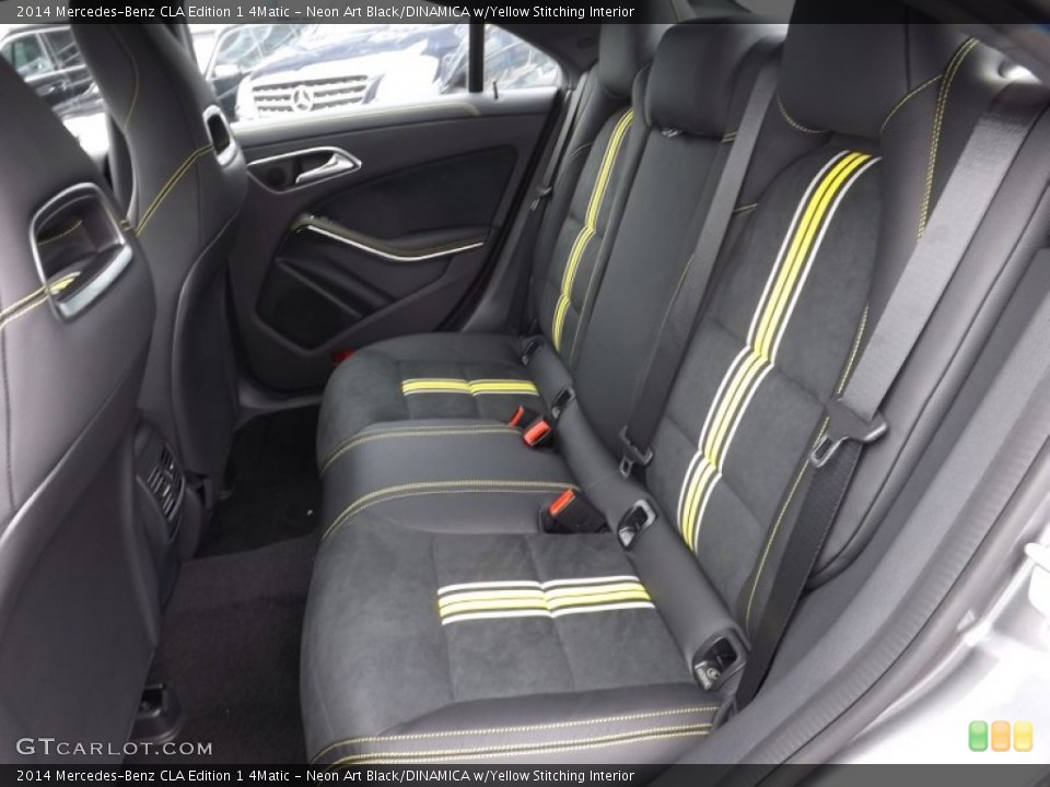 Neon Art Black/DINAMICA w/Yellow Stitching Interior Rear Seat for the 2014 Mercedes-Benz CLA Edition 1 4Matic #93063850