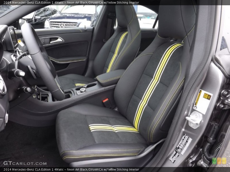 Neon Art Black/DINAMICA w/Yellow Stitching Interior Front Seat for the 2014 Mercedes-Benz CLA Edition 1 4Matic #93064036