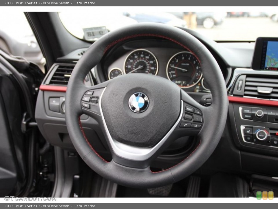 Black Interior Steering Wheel for the 2013 BMW 3 Series 328i xDrive Sedan #93096539