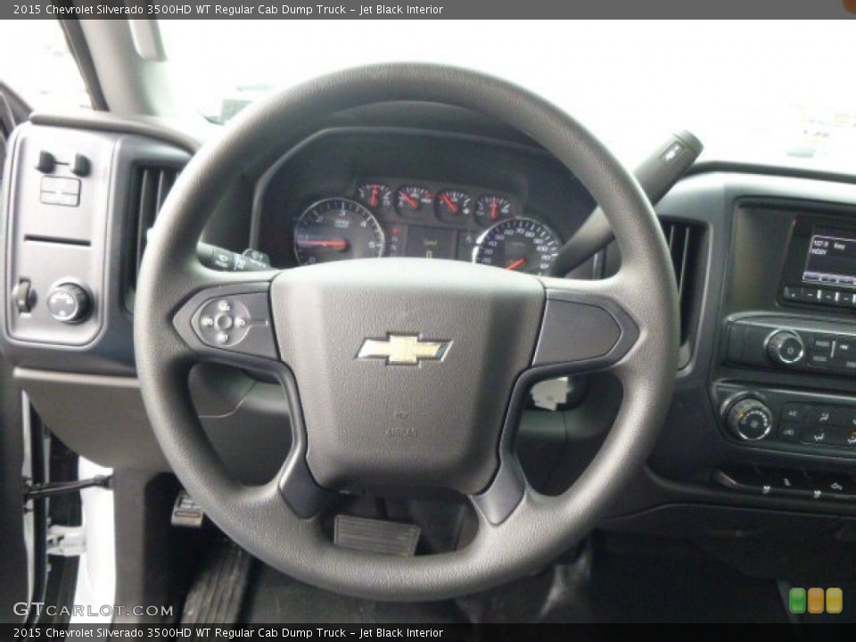 Jet Black Interior Steering Wheel for the 2015 Chevrolet Silverado 3500HD WT Regular Cab Dump Truck #93110184