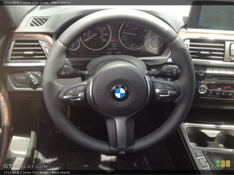 Black Interior Steering Wheel for the 2014 BMW 3 Series 335i Sedan #93120512
