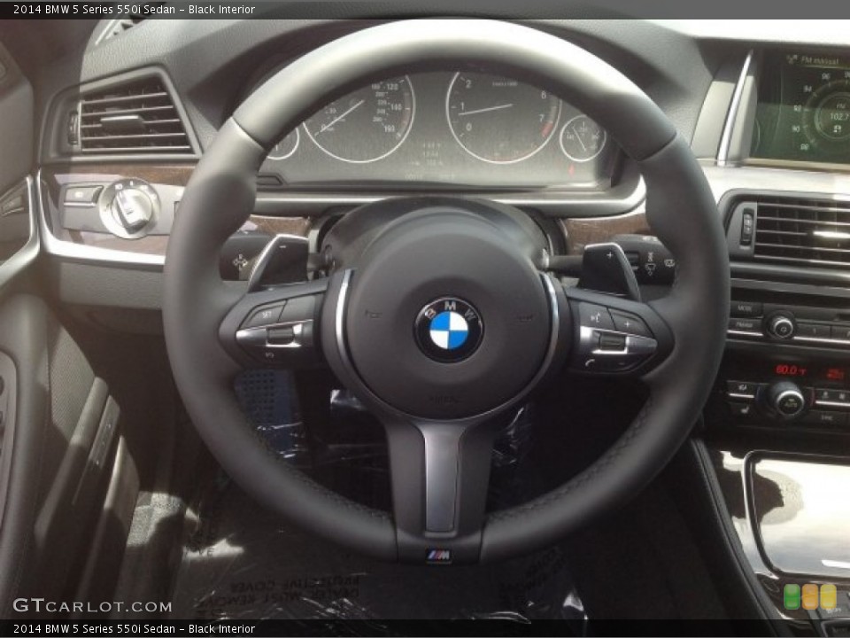 Black Interior Steering Wheel for the 2014 BMW 5 Series 550i Sedan #93120869