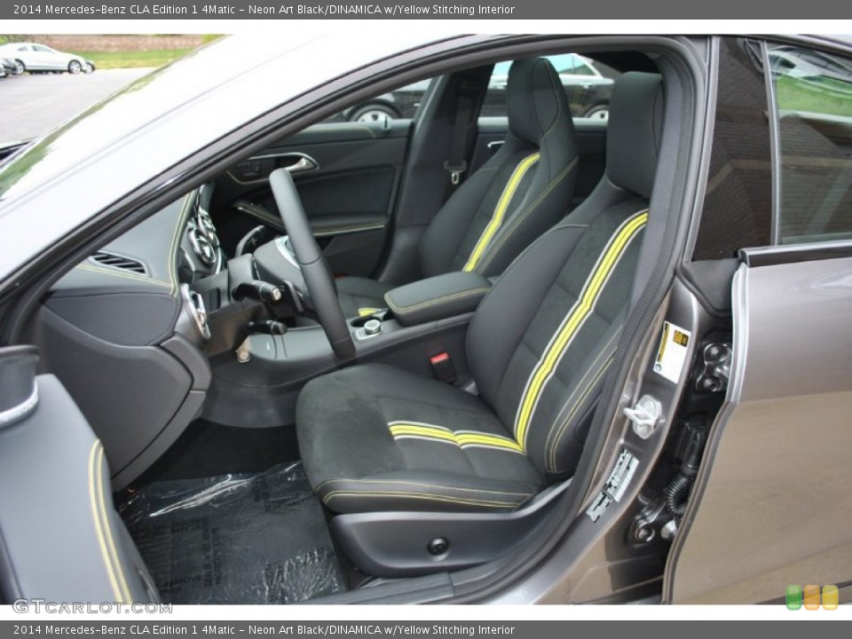 Neon Art Black/DINAMICA w/Yellow Stitching Interior Front Seat for the 2014 Mercedes-Benz CLA Edition 1 4Matic #93127983