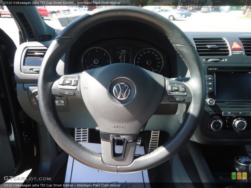 Interlagos Plaid Cloth Interior Steering Wheel for the 2010 Volkswagen Jetta TDI Cup Street Edition #93145393