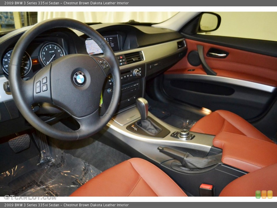 Chestnut Brown Dakota Leather Interior Photo for the 2009 BMW 3 Series 335xi Sedan #93145657