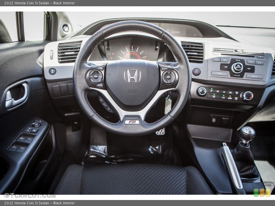 Black Interior Dashboard for the 2012 Honda Civic Si Sedan #93145729