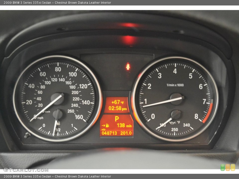 Chestnut Brown Dakota Leather Interior Gauges for the 2009 BMW 3 Series 335xi Sedan #93146128