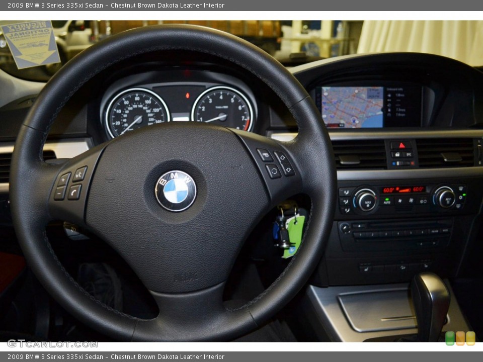 Chestnut Brown Dakota Leather Interior Steering Wheel for the 2009 BMW 3 Series 335xi Sedan #93146170
