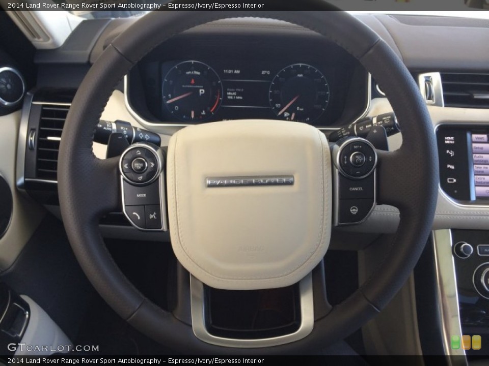 Espresso/Ivory/Espresso Interior Steering Wheel for the 2014 Land Rover Range Rover Sport Autobiography #93154606