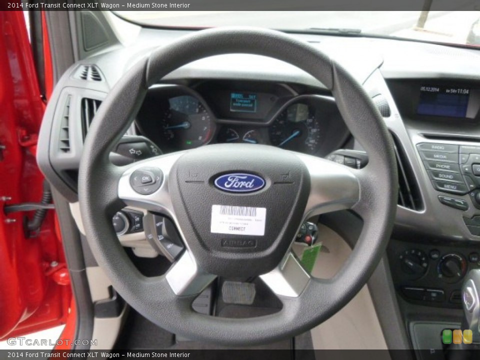 Medium Stone Interior Steering Wheel for the 2014 Ford Transit Connect XLT Wagon #93181237