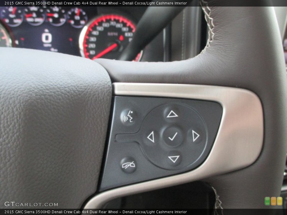 Denali Cocoa/Light Cashmere Interior Controls for the 2015 GMC Sierra 3500HD Denali Crew Cab 4x4 Dual Rear Wheel #93193573