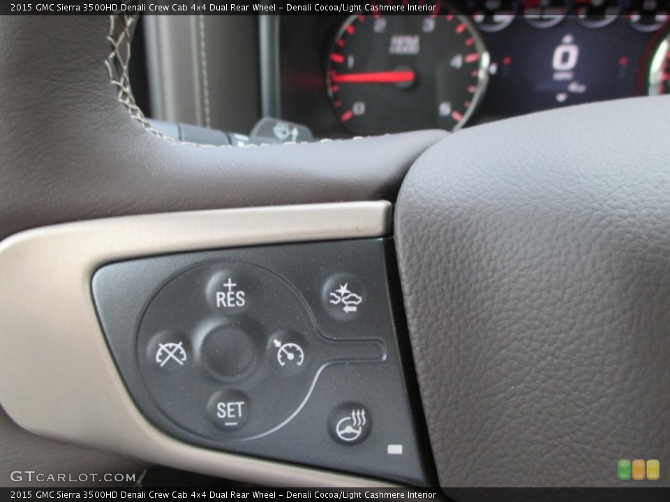 Denali Cocoa/Light Cashmere Interior Controls for the 2015 GMC Sierra 3500HD Denali Crew Cab 4x4 Dual Rear Wheel #93193585