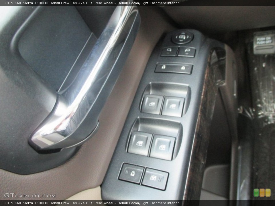 Denali Cocoa/Light Cashmere Interior Controls for the 2015 GMC Sierra 3500HD Denali Crew Cab 4x4 Dual Rear Wheel #93193657
