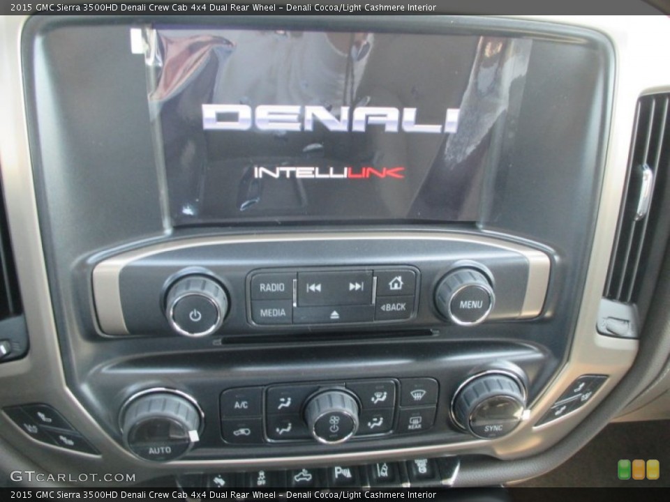 Denali Cocoa/Light Cashmere Interior Controls for the 2015 GMC Sierra 3500HD Denali Crew Cab 4x4 Dual Rear Wheel #93205952
