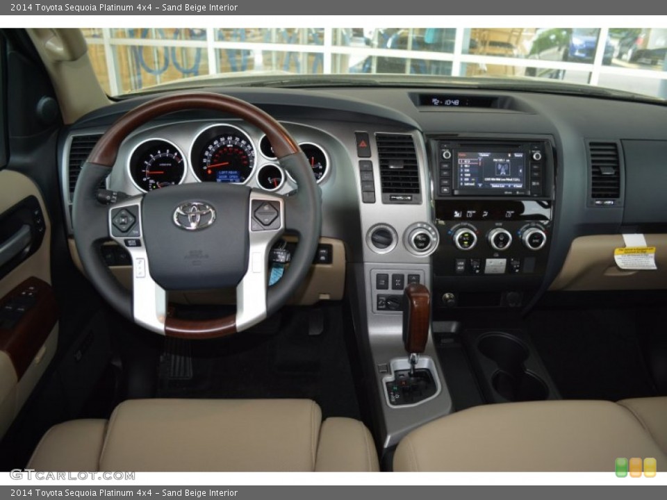 Sand Beige Interior Dashboard for the 2014 Toyota Sequoia Platinum 4x4 #93207905