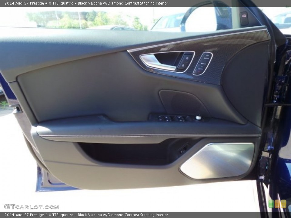 Black Valcona w/Diamond Contrast Stitching Interior Door Panel for the 2014 Audi S7 Prestige 4.0 TFSI quattro #93218846