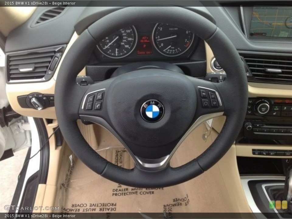 Beige Interior Steering Wheel for the 2015 BMW X1 sDrive28i #93279568