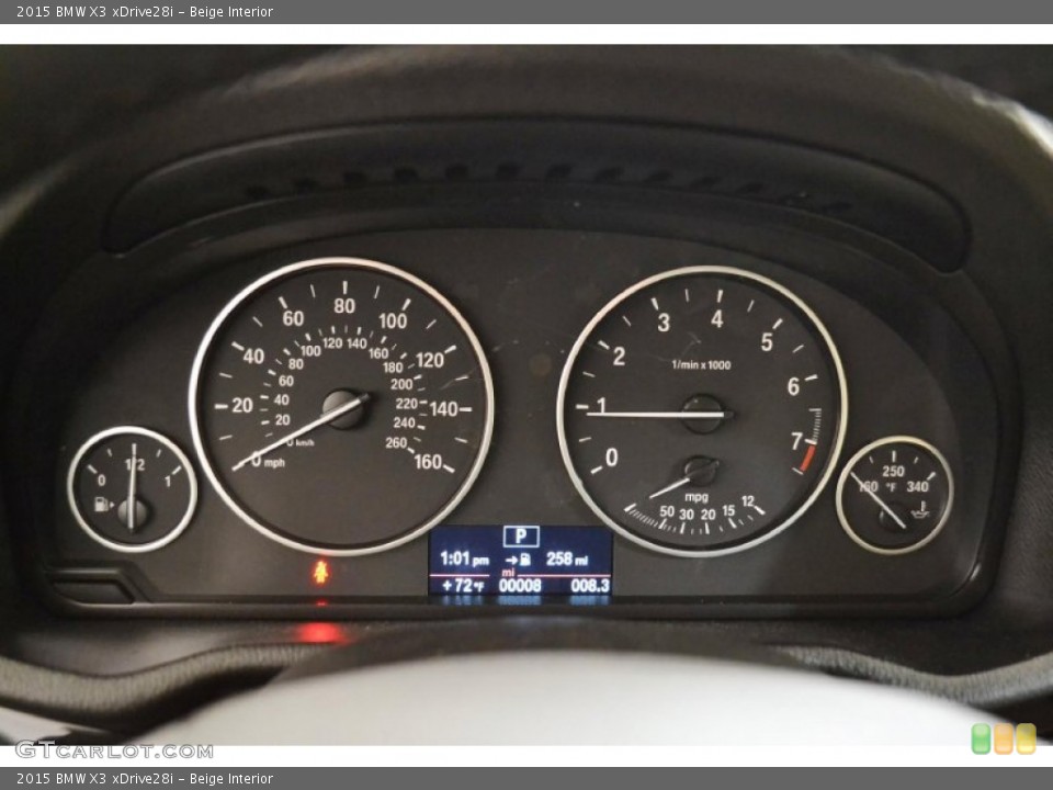Beige Interior Gauges for the 2015 BMW X3 xDrive28i #93315615