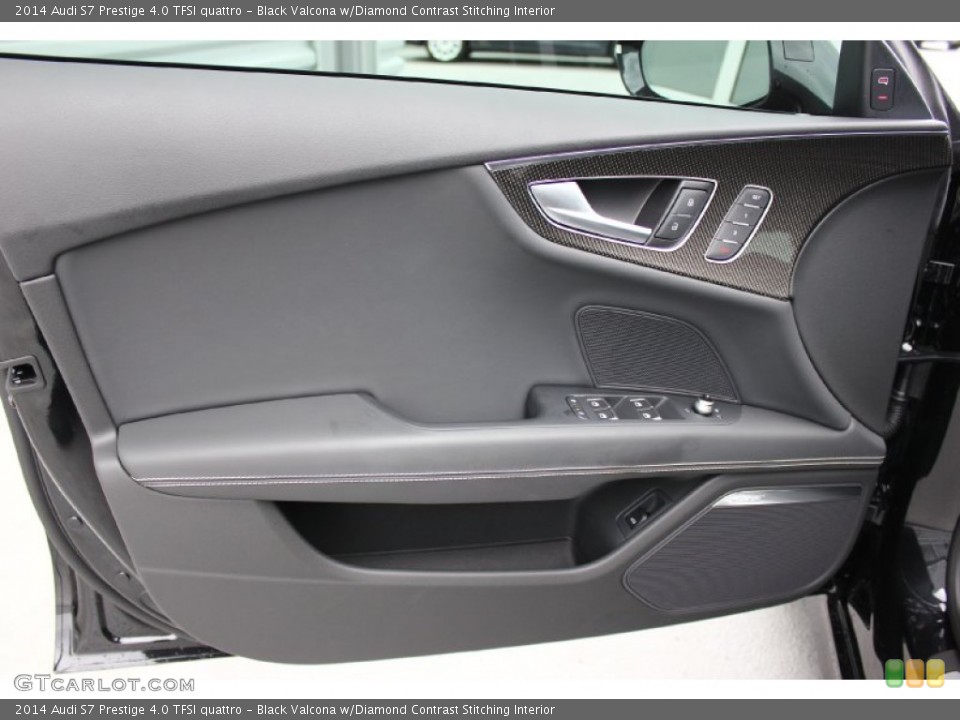 Black Valcona w/Diamond Contrast Stitching Interior Door Panel for the 2014 Audi S7 Prestige 4.0 TFSI quattro #93323974