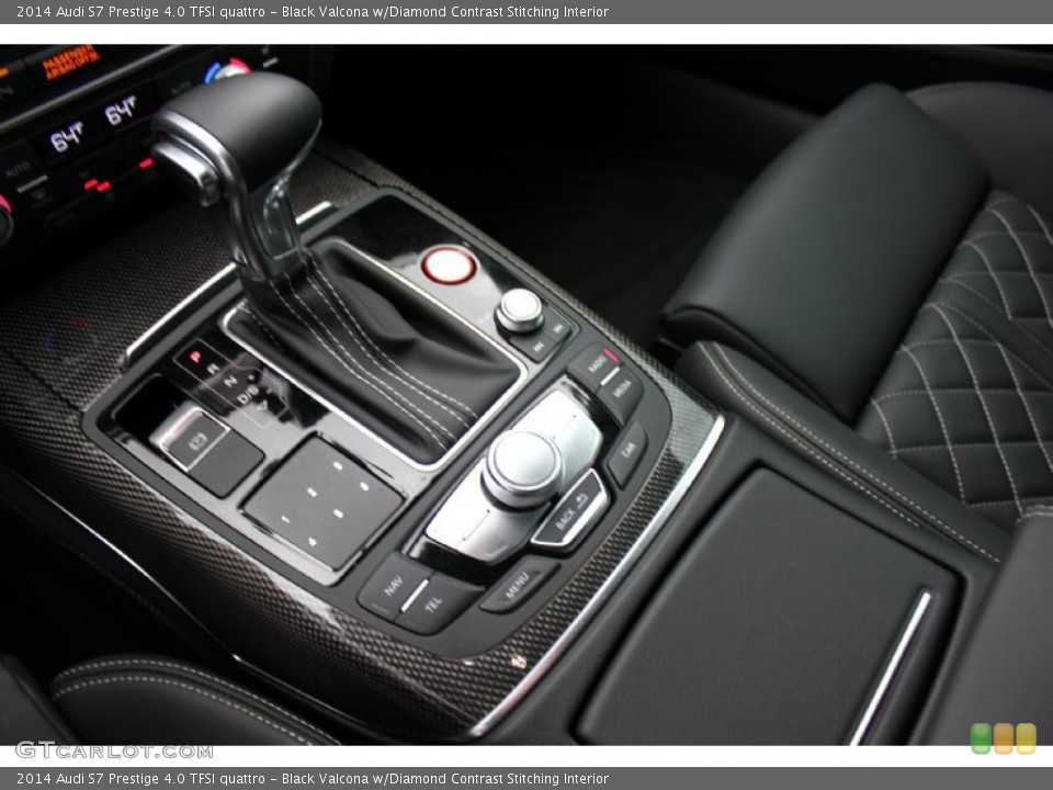 Black Valcona w/Diamond Contrast Stitching Interior Transmission for the 2014 Audi S7 Prestige 4.0 TFSI quattro #93324169