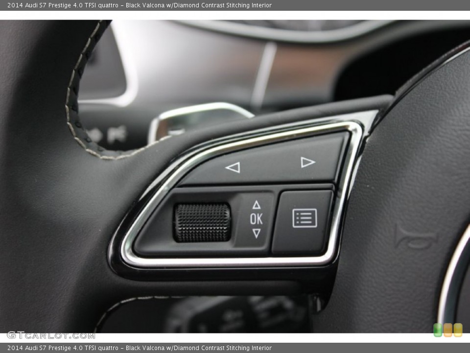 Black Valcona w/Diamond Contrast Stitching Interior Controls for the 2014 Audi S7 Prestige 4.0 TFSI quattro #93324478