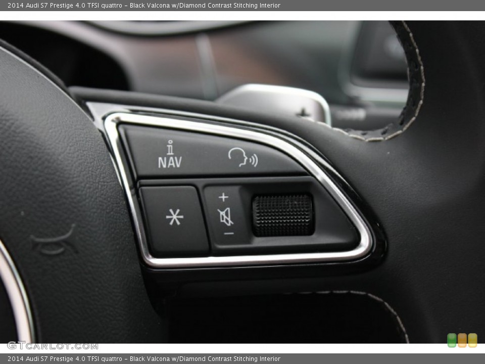 Black Valcona w/Diamond Contrast Stitching Interior Controls for the 2014 Audi S7 Prestige 4.0 TFSI quattro #93324520