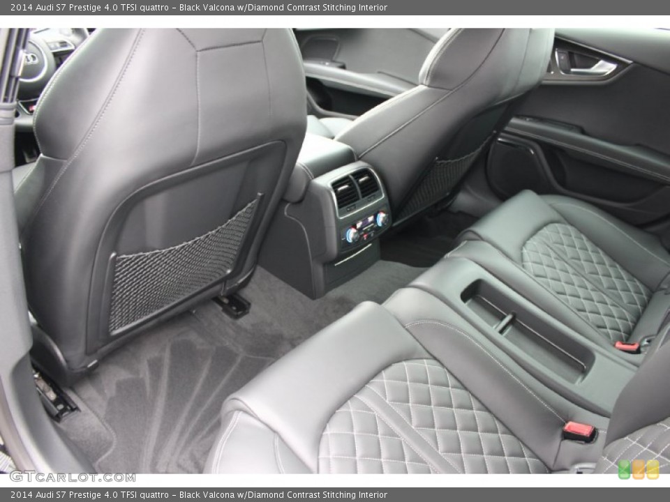 Black Valcona w/Diamond Contrast Stitching Interior Rear Seat for the 2014 Audi S7 Prestige 4.0 TFSI quattro #93324640