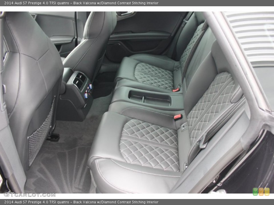 Black Valcona w/Diamond Contrast Stitching Interior Rear Seat for the 2014 Audi S7 Prestige 4.0 TFSI quattro #93324655