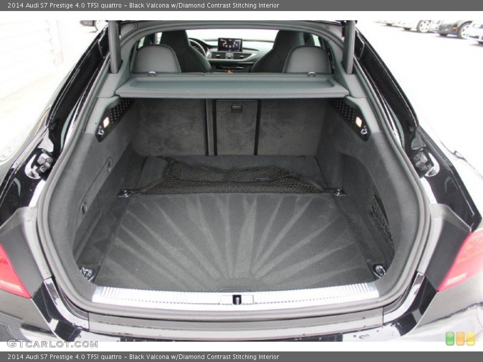Black Valcona w/Diamond Contrast Stitching Interior Trunk for the 2014 Audi S7 Prestige 4.0 TFSI quattro #93324733