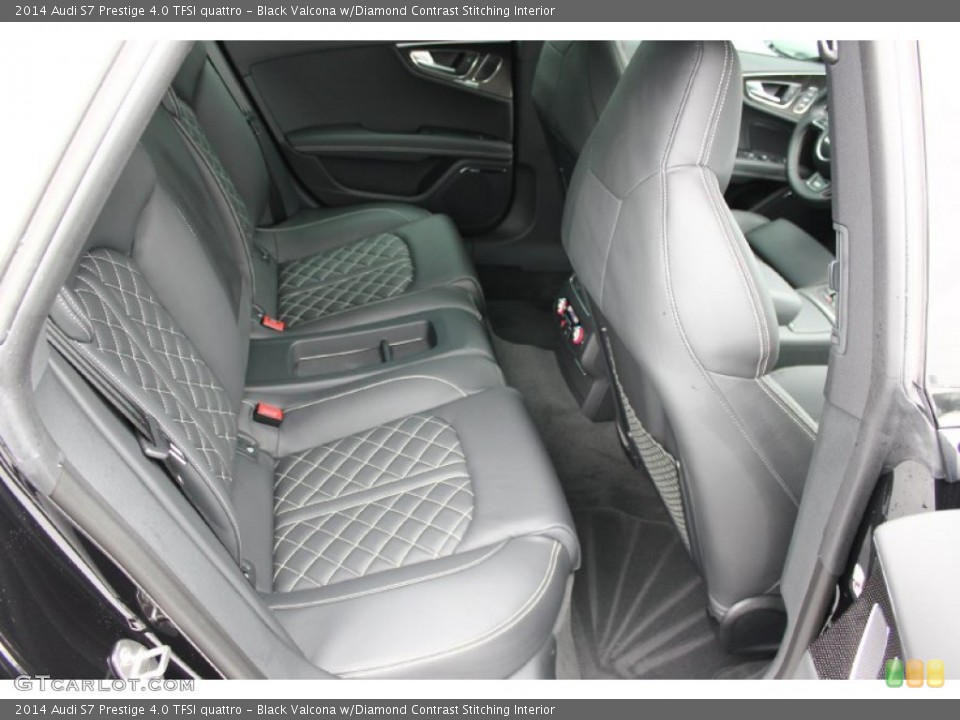 Black Valcona w/Diamond Contrast Stitching Interior Rear Seat for the 2014 Audi S7 Prestige 4.0 TFSI quattro #93324823