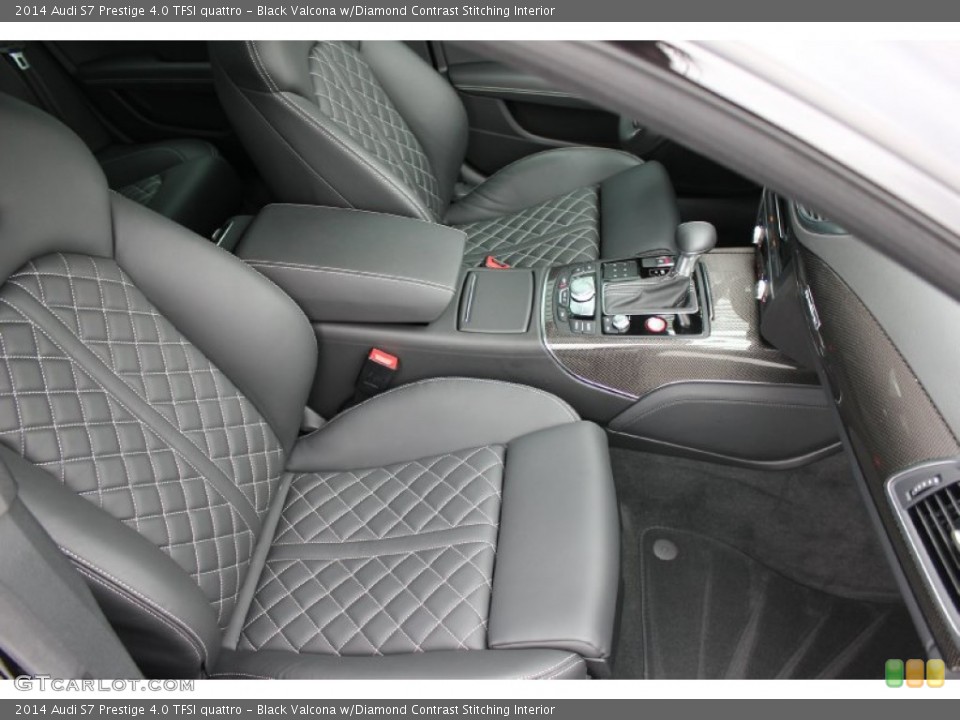 Black Valcona w/Diamond Contrast Stitching Interior Front Seat for the 2014 Audi S7 Prestige 4.0 TFSI quattro #93324913