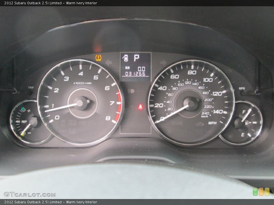 Warm Ivory Interior Gauges for the 2012 Subaru Outback 2.5i Limited #93348563
