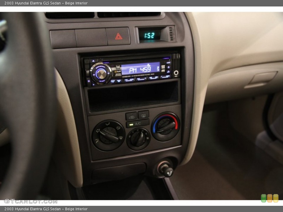 Beige Interior Controls for the 2003 Hyundai Elantra GLS Sedan #93362588